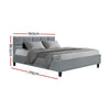 Marlow Queen Faux Linen Bed Frame – Grey - OZ Home Deals