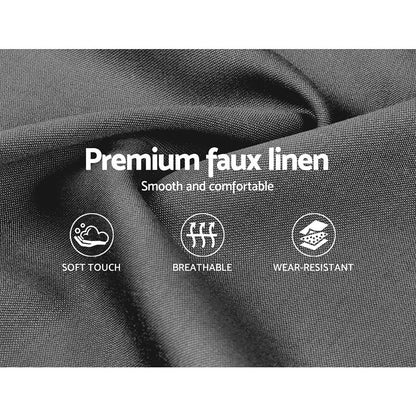 Marlow Queen Faux Linen Bed Frame – Grey - OZ Home Deals