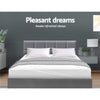 Marlow Queen Faux Linen Bed Frame – Grey - OZ Home Deals