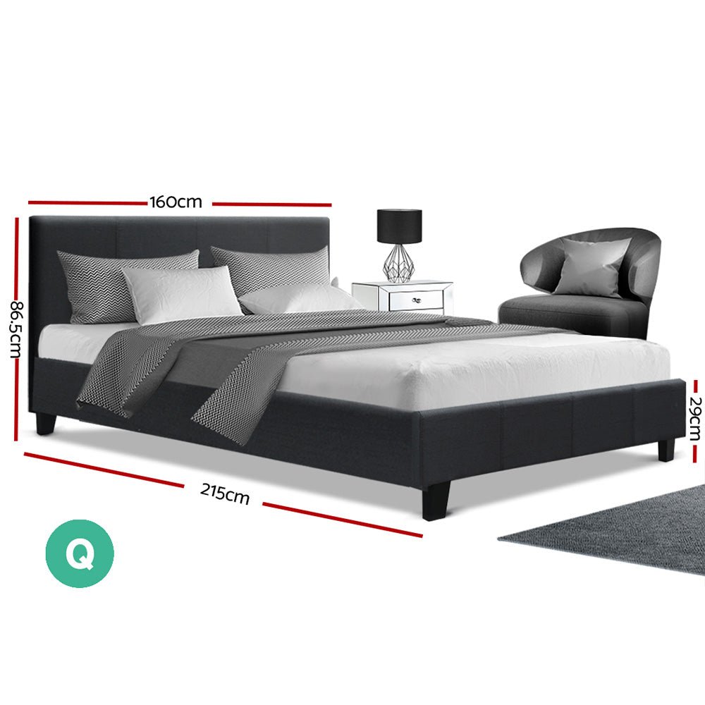 Neo Queen Bed Frame – Charcoal - OZ Home Deals