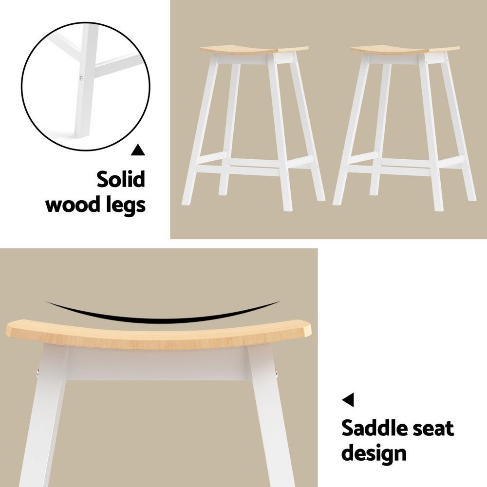 Noosa 5-Piece Bar Table & Stools Set – Pine & White Timber - OZ Home Deals