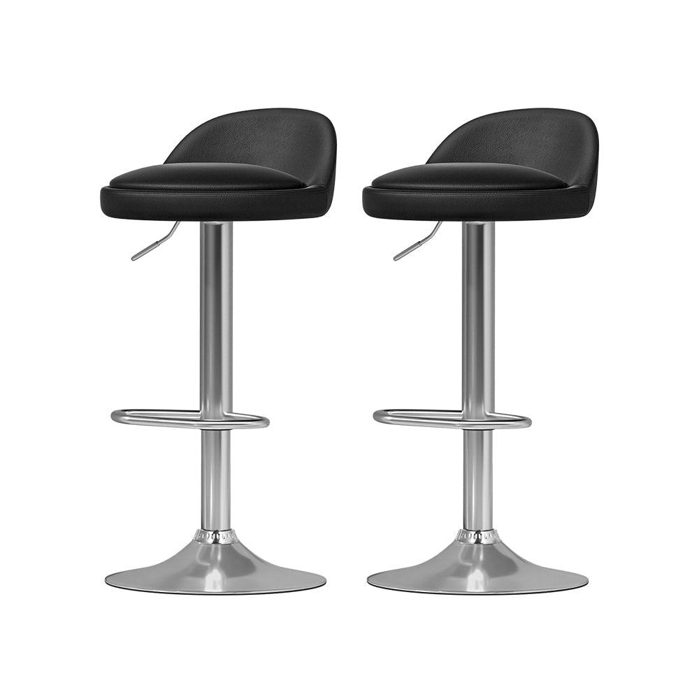 Nuvo PU Leather Bar Stools – Set of 4 (Black) - OZ Home Deals