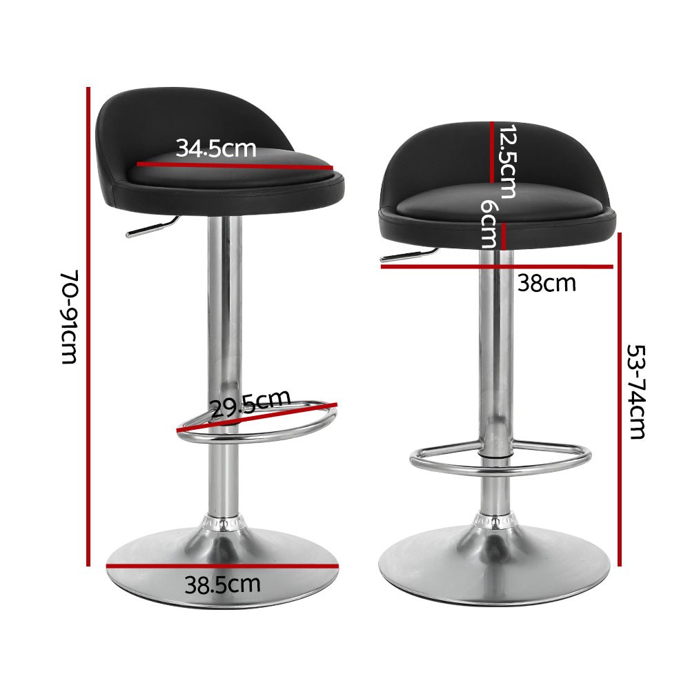 Nuvo PU Leather Bar Stools – Set of 4 (Black) - OZ Home Deals