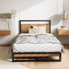 Outback Dane Industrial King Single Bed Frame – Black Steel & Dark Wood - OZ Home Deals