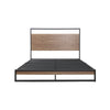 Outback Dane Industrial King Single Bed Frame – Black Steel & Dark Wood - OZ Home Deals