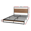 Outback Dane Industrial King Single Bed Frame – Black Steel & Dark Wood - OZ Home Deals
