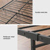 Outback Dane Industrial King Single Bed Frame – Black Steel & Dark Wood - OZ Home Deals