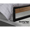 Outback Dane Industrial King Single Bed Frame – Black Steel & Dark Wood - OZ Home Deals
