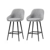 Outback Linen Wingback Bar Stools – Grey Linen & Black Metal, 60cm - OZ Home Deals