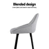Outback Linen Wingback Bar Stools – Grey Linen & Black Metal, 60cm - OZ Home Deals