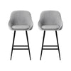 Outback Linen Wingback Bar Stools – Grey Linen & Black Metal, 60cm - OZ Home Deals