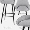 Outback Linen Wingback Bar Stools – Grey Linen & Black Metal, 60cm - OZ Home Deals