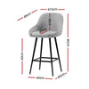 Outback Linen Wingback Bar Stools – Grey Linen & Black Metal, 60cm - OZ Home Deals