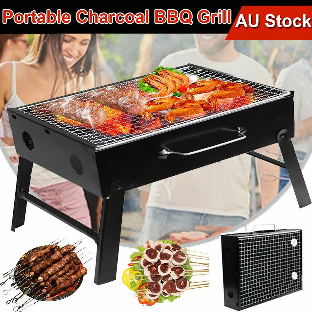 Outdoor Camping Portable & Foldable Charcoal BBQ Grill Hibachi Picnic Barbecue - OZ Home Deals