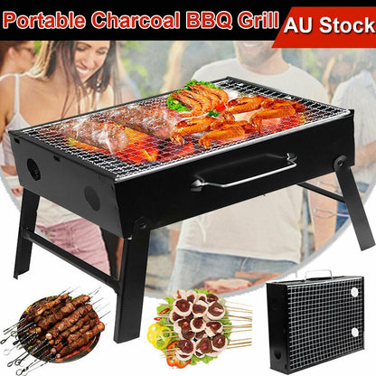 Outdoor Camping Portable & Foldable Charcoal BBQ Grill Hibachi Picnic Barbecue - OZ Home Deals
