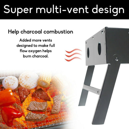Outdoor Camping Portable & Foldable Charcoal BBQ Grill Hibachi Picnic Barbecue - OZ Home Deals