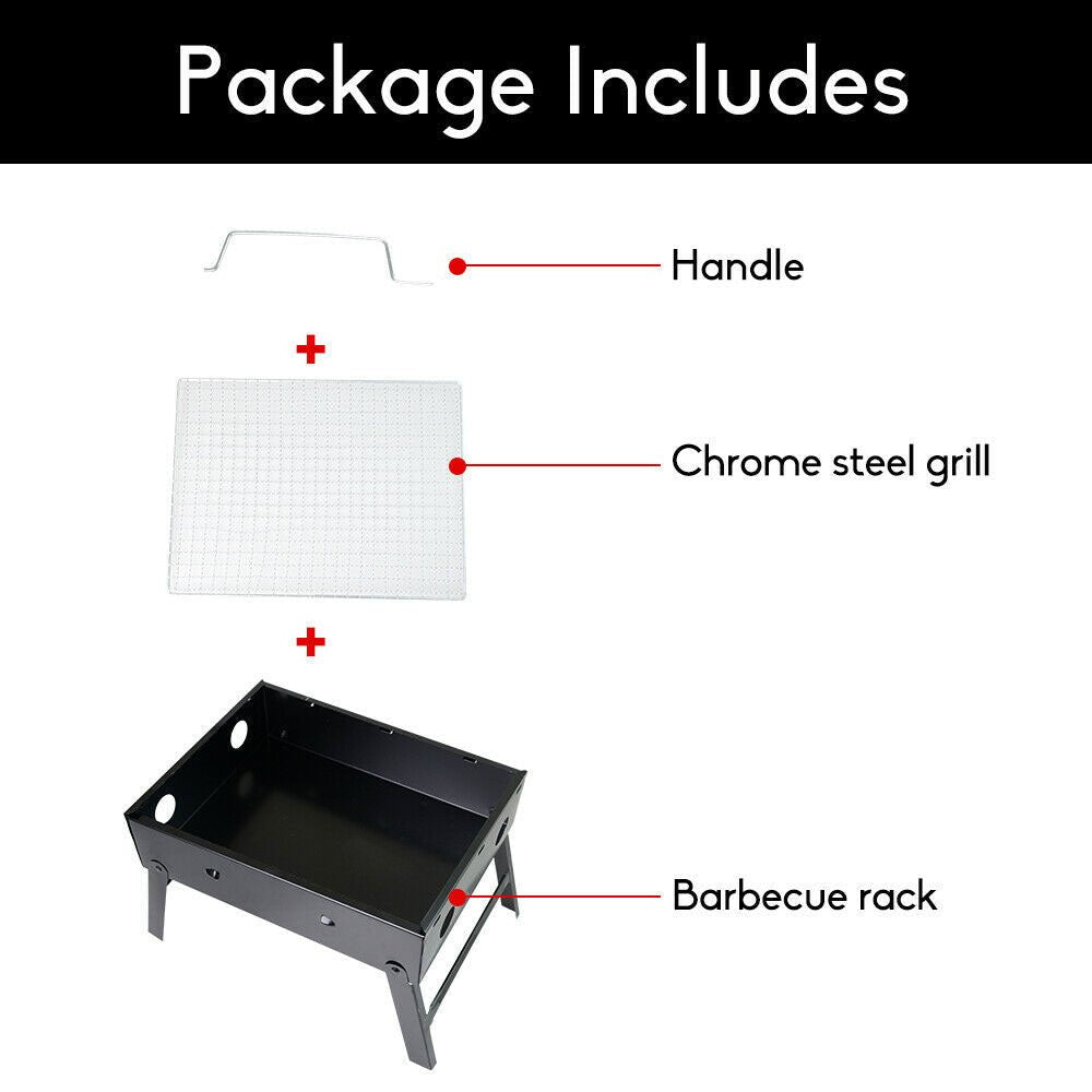 Outdoor Camping Portable & Foldable Charcoal BBQ Grill Hibachi Picnic Barbecue - OZ Home Deals