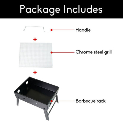 Outdoor Camping Portable & Foldable Charcoal BBQ Grill Hibachi Picnic Barbecue - OZ Home Deals