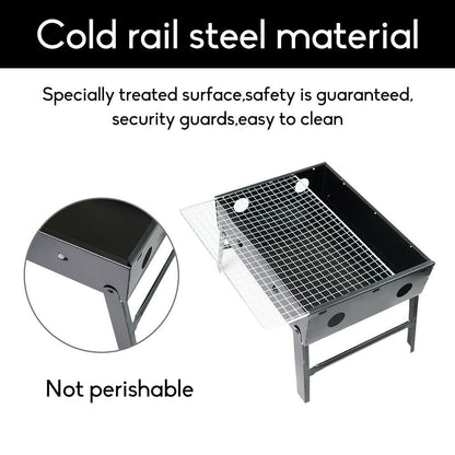 Outdoor Camping Portable & Foldable Charcoal BBQ Grill Hibachi Picnic Barbecue - OZ Home Deals