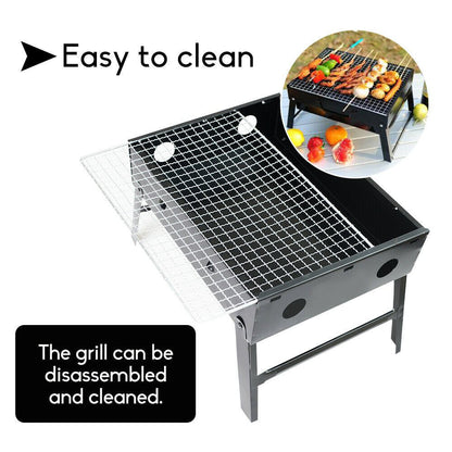 Outdoor Camping Portable & Foldable Charcoal BBQ Grill Hibachi Picnic Barbecue - OZ Home Deals