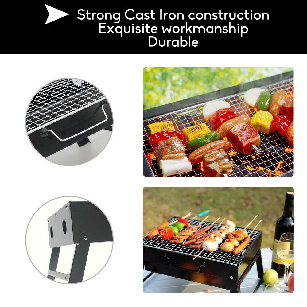 Outdoor Camping Portable & Foldable Charcoal BBQ Grill Hibachi Picnic Barbecue - OZ Home Deals