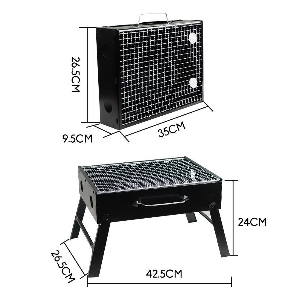 Outdoor Camping Portable & Foldable Charcoal BBQ Grill Hibachi Picnic Barbecue - OZ Home Deals