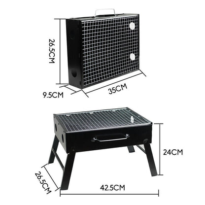 Outdoor Camping Portable & Foldable Charcoal BBQ Grill Hibachi Picnic Barbecue - OZ Home Deals