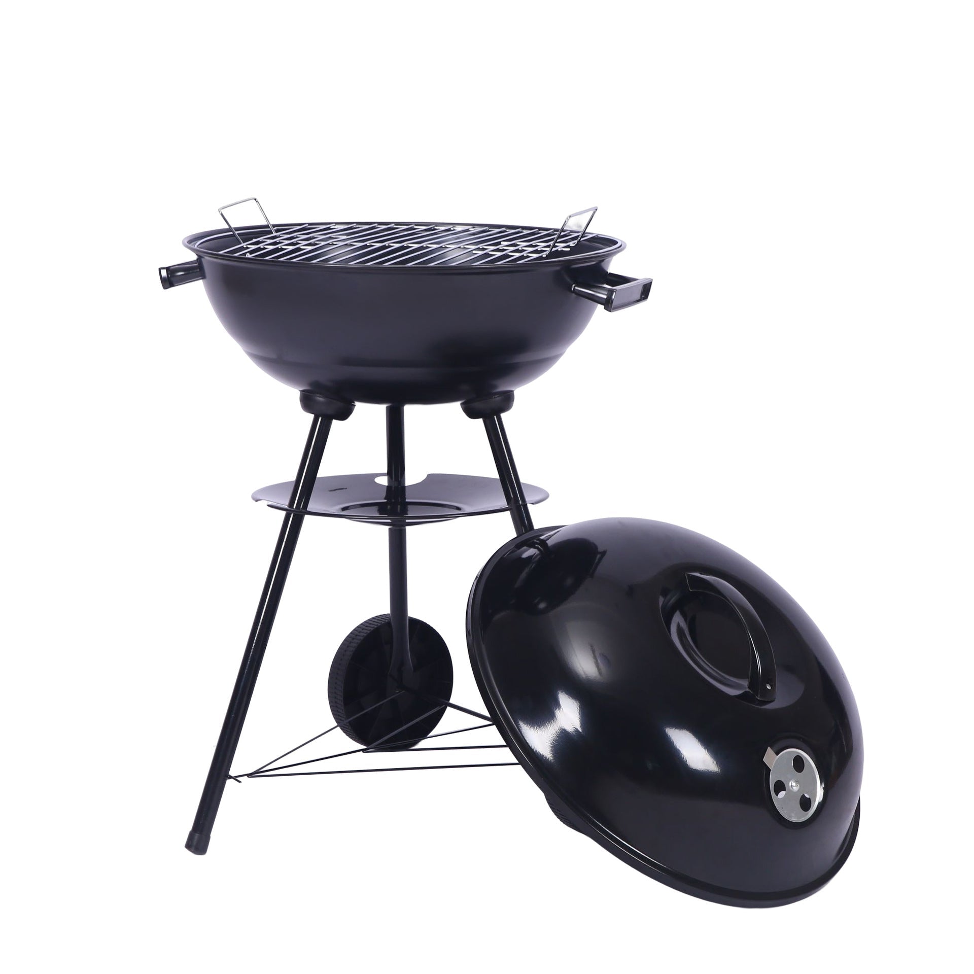 Outdoor Folding Apple - Shaped Stainless Steel Charcoal Barbecue Grill - 41cm Grill Net - OZ Home Deals