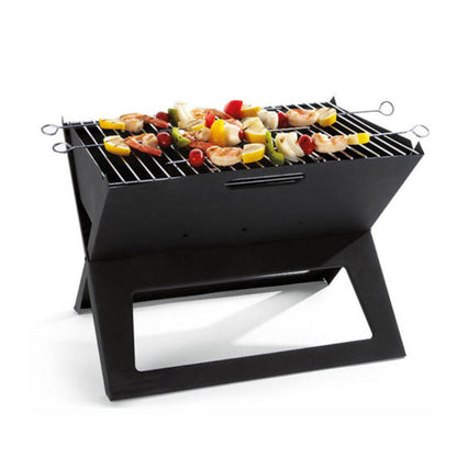 Portable Notebook Grill Foldable Folding Charcoal BBQ Camping Picnic Barbecue - OZ Home Deals