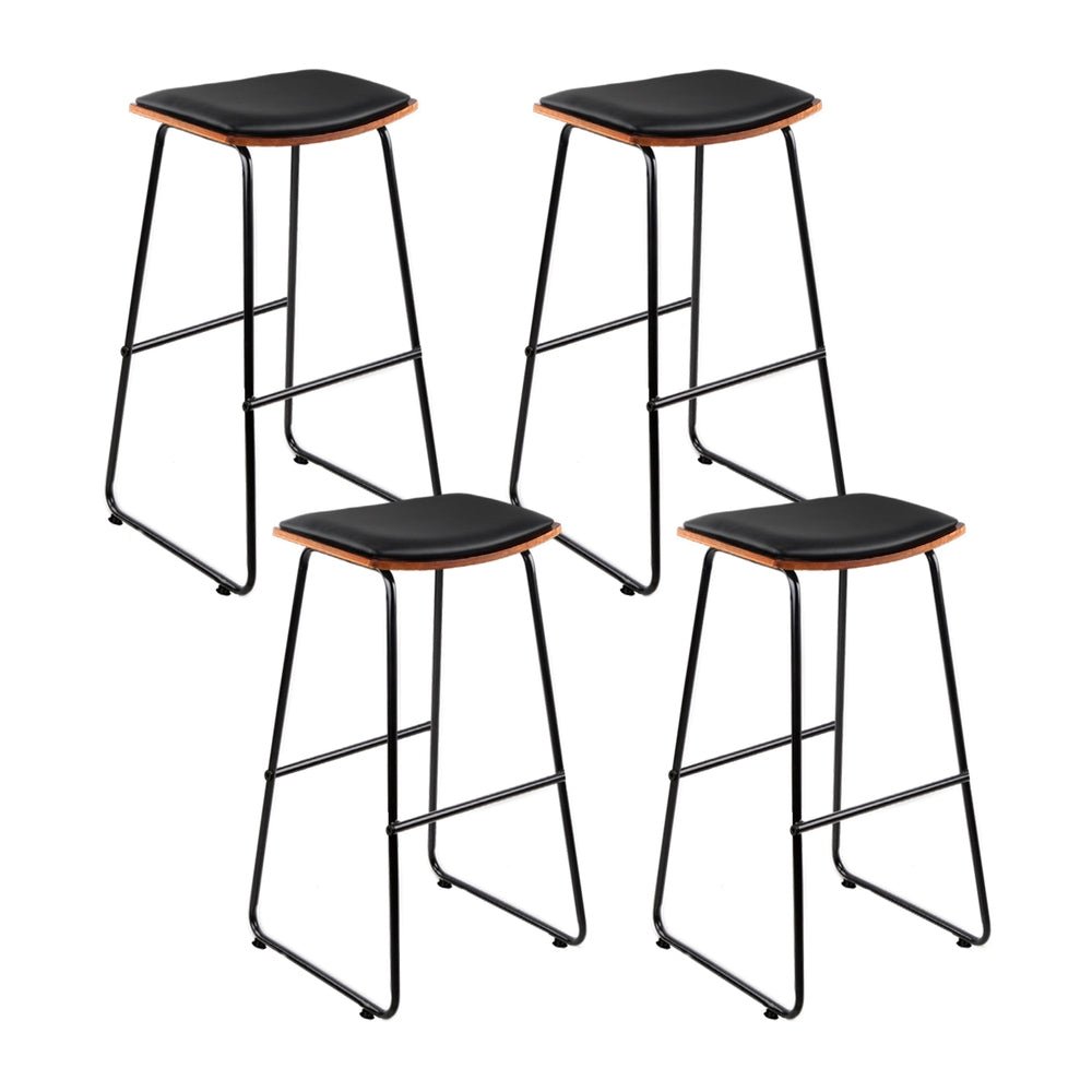 Porter Designer PU Leather Bar Stools – Set of 4 - OZ Home Deals