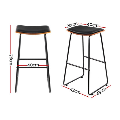 Porter Designer PU Leather Bar Stools – Set of 4 - OZ Home Deals