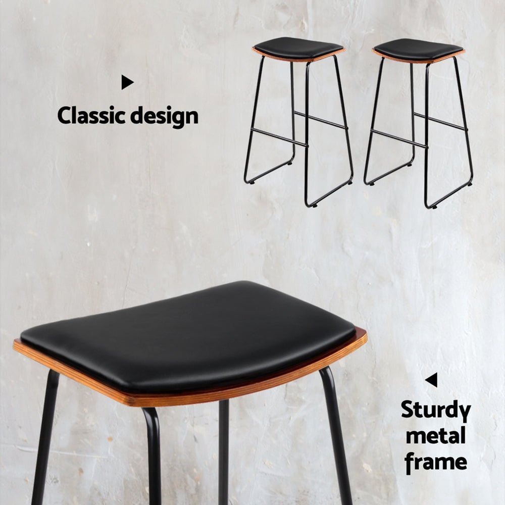 Porter Designer PU Leather Bar Stools – Set of 4 - OZ Home Deals