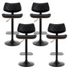 Quivaro PU Leather Swivel Bar Stools – Set of 4 (Black) - OZ Home Deals