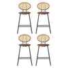 Rayeon Rattan Fabric Bar Stools – Set of 4 (Brown) - OZ Home Deals