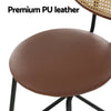 Rayeon Rattan Fabric Bar Stools – Set of 4 (Brown) - OZ Home Deals