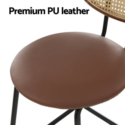 Rayeon Rattan Fabric Bar Stools – Set of 4 (Brown) - OZ Home Deals