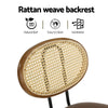 Rayeon Rattan Fabric Bar Stools – Set of 4 (Brown) - OZ Home Deals