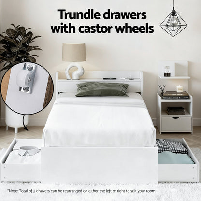 SereneAura Bedroom Set – Bed Frame + Bedside Drawer - OZ Home Deals