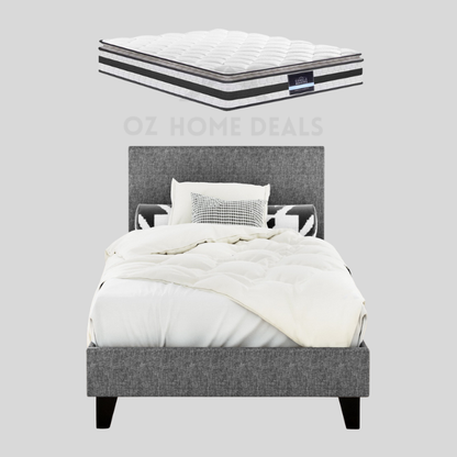 Single Bed Package - Neo Single Bed Frame + Coastline Pillow Top Mattress