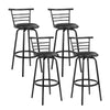 SpinEase PU Leather Swivel Bar Stools – Set of 4 (Black) - OZ Home Deals