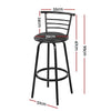 SpinEase PU Leather Swivel Bar Stools – Set of 4 (Black) - OZ Home Deals