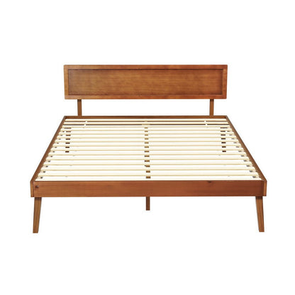Splay Queen Pine Bed Frame – Walnut - OZ Home Deals