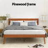 Splay Queen Pine Bed Frame – Walnut - OZ Home Deals