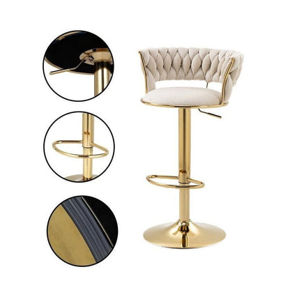 Starlight Velvet Bar Stools – Blue & Gold, 2 Pack - OZ Home Deals