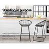 Steelo Luxe Faux Linen Bar Stools – Set of 4 (Black) - OZ Home Deals