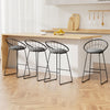 Steelo Luxe Faux Linen Bar Stools – Set of 4 (Black) - OZ Home Deals