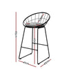 Steelo Luxe Faux Linen Bar Stools – Set of 4 (Black) - OZ Home Deals