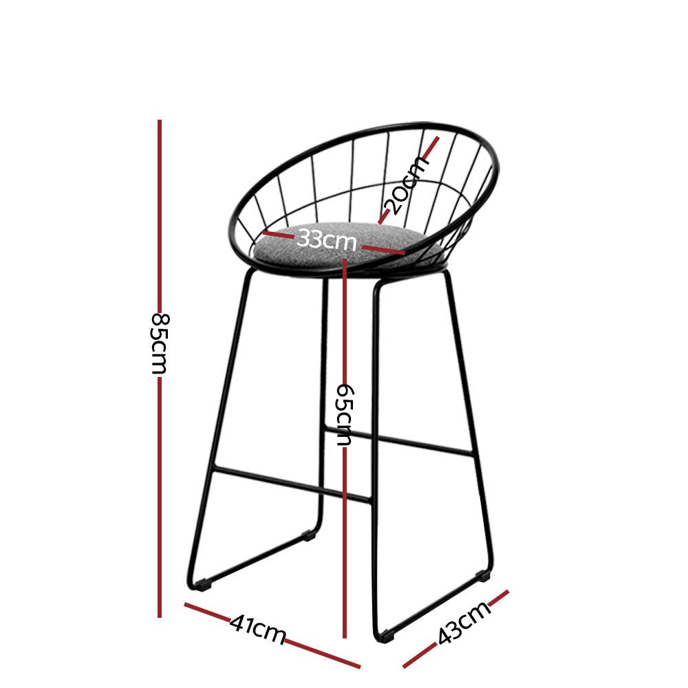 Steelo Luxe Faux Linen Bar Stools – Set of 4 (Black) - OZ Home Deals