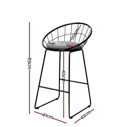 Steelo Luxe Faux Linen Bar Stools – Set of 4 (Black) - OZ Home Deals