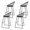 Steelo Luxe Faux Linen Bar Stools – Set of 4 (Black) - OZ Home Deals